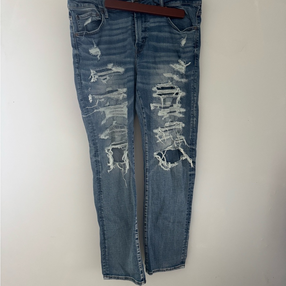 American Eagle Outfitters Ripped Slim Straight Jeans